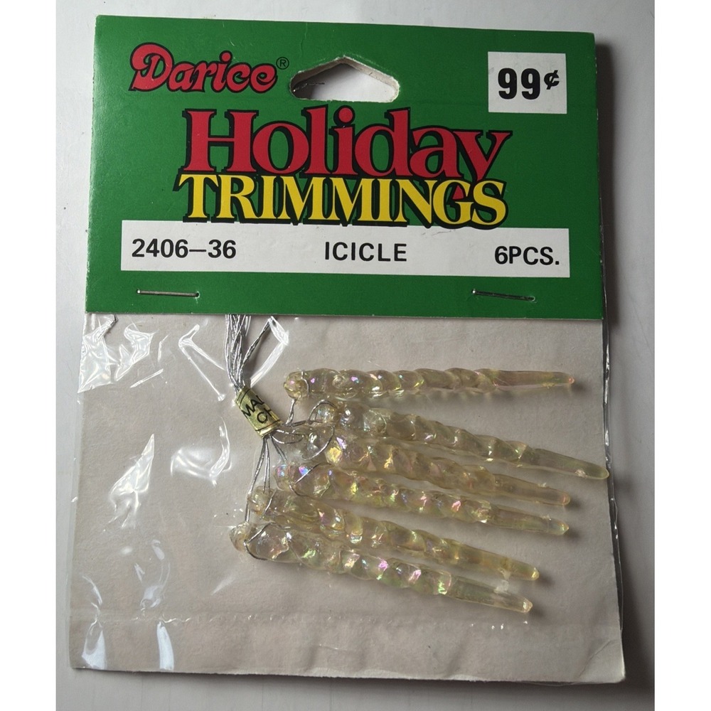 Vintage Darice Christmas Holiday Trimmings Mini Icicles - 6 In Package 2406-36